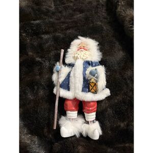 2000 Clothtique Possible Dreams Dog Sled Santa BRINGING HOME THE TREE 12"